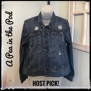 Maternity Distressed Denim Jacket